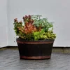 B&M Oakwood Barrel Planter 50cm