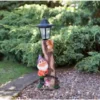 B&M Garden Gnome With Solar Lamp Post - Purple