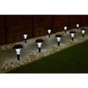 Solar Powered Black Post Lights - White 8pk