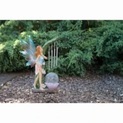 Solar Powered Garden Fairy With Wind Chime