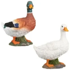 B&M Resin Duck Garden Ornament - White -Cheap A Fresh Garden Store 342055 resin duck ornament group