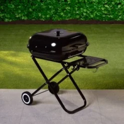Folding Barbecue With Shelf -Cheap A Fresh Garden Store 353343 folding bbq on wheels with shelf black 4