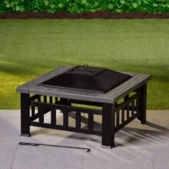 B&M Atlanta Square Firepit -Cheap A Fresh Garden Store 353356 atlanta square fire pit