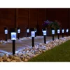 Solar Powered Black Post Lights - Cool White 15pk
