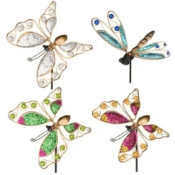B&M Glitter Stake - Green Butterfly -Cheap A Fresh Garden Store 353659 glitter stakes main 2