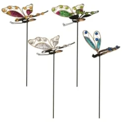 B&M Glitter Stake - Green Butterfly -Cheap A Fresh Garden Store 353659 glitter stakes main