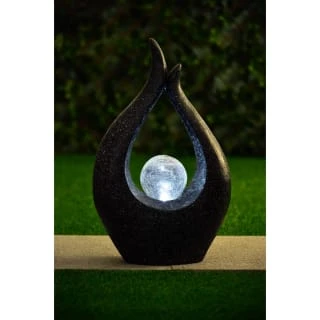 Garden Sculpture With Solar Crackle Ball 2 Garden Sculpture With Solar Crackle Ball - Image 2