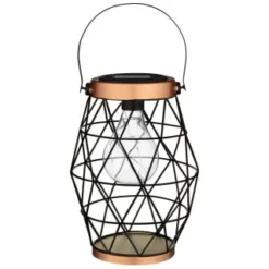 B&M Metal Hexagonal Solar Lantern - Copper