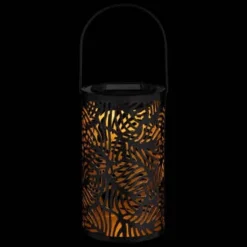 Tropical Cutout Solar Lantern - Black -Cheap A Fresh Garden Store 353884 black tropical cut out lantern 2