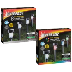 Eveready Mini Solar Lighting Posts 8pk - Colour Changing -Cheap A Fresh Garden Store 366414 366416 8pk eveready soloar powered mini post lights main