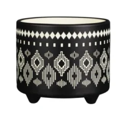 B&M Urban Eden Embossed Footed Planters 3pk - Black -Cheap A Fresh Garden Store 366531 3pk urban eden plant pot on tripod stand black 3