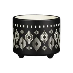 B&M Urban Eden Embossed Footed Planters 3pk - Black -Cheap A Fresh Garden Store 366531 3pk urban eden plant pot on tripod stand black 4