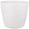 B&M Wave Effect Plastic Plant Pot - White