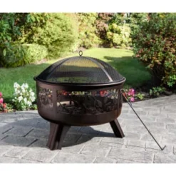 B&M Versailles Decorative Leaf Log Burner -Cheap A Fresh Garden Store 366776 versailles circular log burner