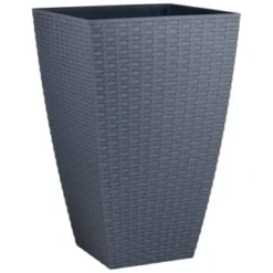 B&M Rattan Effect Planter - Grey