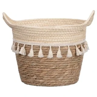 B&M Natural Basket Planter With Fringing 1 B&M Natural Basket Planter With Fringing