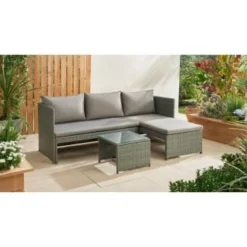 Sorrento Reversible Rattan Effect Corner Sofa Set 2pc -Cheap A Fresh Garden Store 379294 379446 sorrento reversible rattan corner set 3