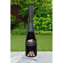Brooklyn Chiminea With Log Store 150cm -Cheap A Fresh Garden Store 379709 brooklyn chiminea with log store 2