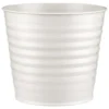 B&M Ribbed Matt Tin Planter - Cream