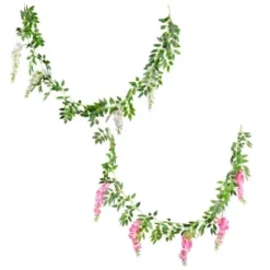 B&M Artificial Wisteria Garland 180cm - Pink -Cheap A Fresh Garden Store 379981 wisteria garland 180cm group