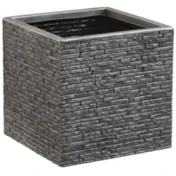 B&M Large Square Planter - Pewter