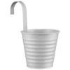 B&M Ribbed Matt Tin Hooked Pot Planter - Grey