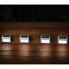 Solar Powered Stainless Steel Fence Lights 4pk