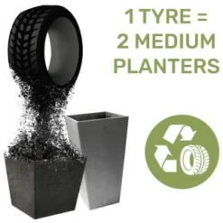 B&M Octavia Planter 28cm - Slate -Cheap A Fresh Garden Store 383769 383770 383772 383773 octavia planter slate pewter 28cm 38cm 2 1