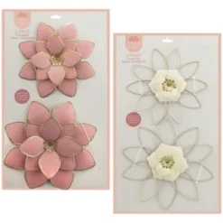 B&M Flower Wall Plaques 2pk - Pink -Cheap A Fresh Garden Store 392757 2pk metal wall flowers group