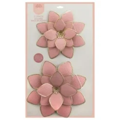 B&M Flower Wall Plaques 2pk - Pink -Cheap A Fresh Garden Store 392757 2pk metal wall flowers pink