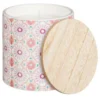 B&M Ceramic Candle With Wooden Lid - White