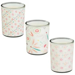 B&M Boho Garden Mini Printed Candles 3pk