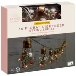10 Solar Floral Lightbulb String Lights -Cheap A Fresh Garden Store 392903 10 solar floral lightbulb string lights 21