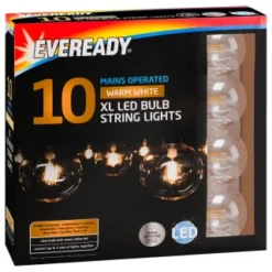 Eveready Mains Powered XL LED Bulb String Lights 10pk - Warm White 7 Eveready Mains Powered XL LED Bulb String Lights 10pk - Warm White -Cheap A Fresh Garden Store 392917 eveready 10 mains operated warm white xl led bulb string lights21
