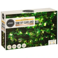 Solar Powered Artificial Ivy Garland 5m -Cheap A Fresh Garden Store 392926 5m ivy garland with 60 warm white solar leds 4
