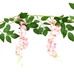 Artificial Wisteria Garland With 20 Solar LEDs -Cheap A Fresh Garden Store 392927 180cm artificial wisteria garland with 20 warm white solar leds 3