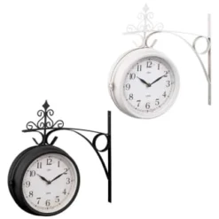 B&M Outdoor Dual Sided Station Clock - Cream 5 B&M Outdoor Dual Sided Station Clock - Cream -Cheap A Fresh Garden Store 392937 outdoor dual sided station clock group