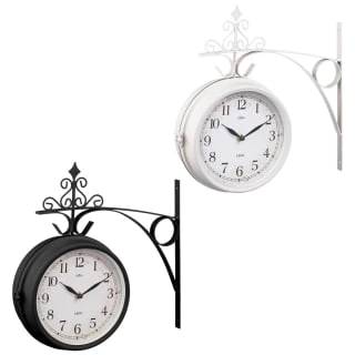 B&M Outdoor Dual Sided Station Clock - Cream 3 B&M Outdoor Dual Sided Station Clock - Cream - Image 3