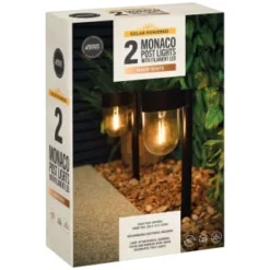 Monaco Solar Powered Post Lights 2pk -Cheap A Fresh Garden Store 392976 monaco solar powered post lights 3