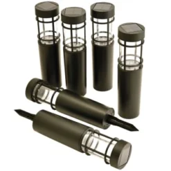 Cambridge Solar Powered Tube Post Lights 6pk -Cheap A Fresh Garden Store 392998 6pk cambridge solar powered tube post lights 2