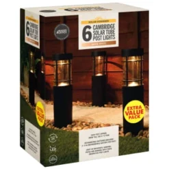 Cambridge Solar Powered Tube Post Lights 6pk -Cheap A Fresh Garden Store 392998 cambridge solar powered tube post lights 6pk 3