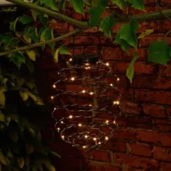 B&M Solar Powered Spiral Lantern - Black -Cheap A Fresh Garden Store 393012 solar powered spiral lantern black