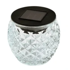 Solar Powered Faceted Glass Table Light