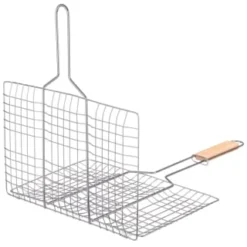 Wooden Handle Burger Griller -Cheap A Fresh Garden Store 393102 bamboo handle bbq burger griller 3