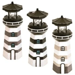 B&M Lighthouse Ornament With Rotating Solar Light - Grey -Cheap A Fresh Garden Store 393263 lighthouse ornament with rotating solar light group