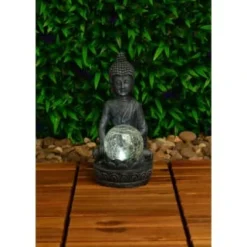 B&M Assorted Sitting Solar Buddha Garden Ornament 11 B&M Assorted Sitting Solar Buddha Garden Ornament -Cheap A Fresh Garden Store 393441 sitting buddha garden ornament with solar crackle ball