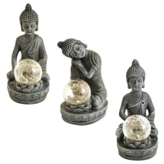 B&M Assorted Sitting Solar Buddha Garden Ornament 1 B&M Assorted Sitting Solar Buddha Garden Ornament