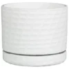 B&M White Ceramic Planter With Base Plate