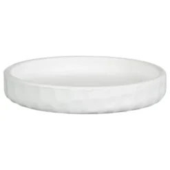 B&M White Ceramic Planter With Base Plate -Cheap A Fresh Garden Store 393651 white ceramic planter with base plate