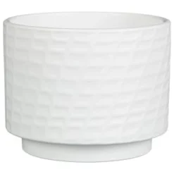 B&M White Ceramic Planter With Base Plate -Cheap A Fresh Garden Store 393651 white ceramic planter with base plate 4